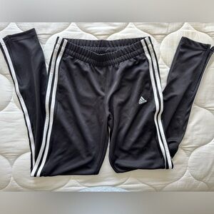 Adidas Black Joggers with White Stripes